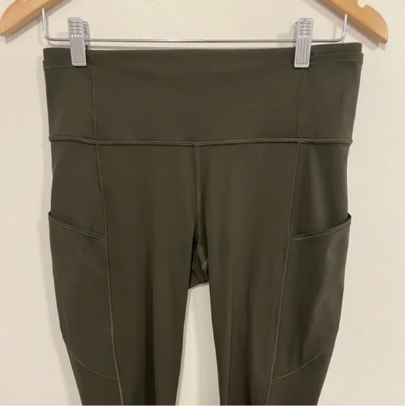 Lululemon Fast & Free Crop II *Nulux 19" Dark Olive 4 - Picture 11 of 16